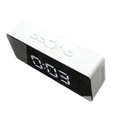 Table LED Clock - Time Snooze Alarm Clock Mirror Thermometer - Rectangle