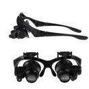 Double Eye Jewelry Watch Repair Magnifier Loupe Glasses With LED Light  WSD