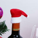 10pcs Santa Claus Hat Red Wine Soft Christmas Bottle Cover Christmas Party Decor