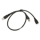 2FT Super Speed Dual USB 3.0 Type A to Micro-B Cable Black for Toshiba