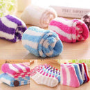 1 Pair Womens Soft Cozy Fuzzy Socks Home Warm Striped Slipper Free Size Gift