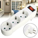 White Triple Plugs Power Distribution Box Three-way Top Multip Splitter Ada Q1X5