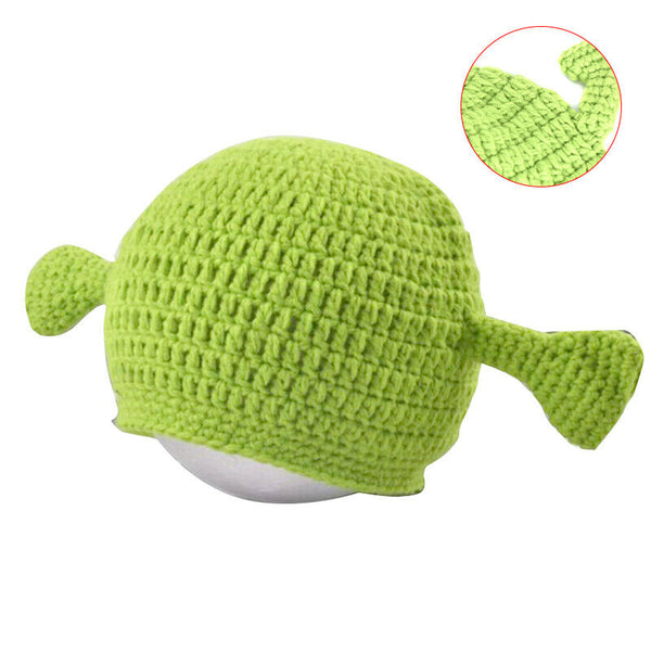 Unisex Balaclava Monster Shrek Wool Winter Knitted Hats Green Party Funny Ca Bj