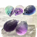 Hot Crystal Carved Rainbow Fluorite Hedgehog Natural Quartz Polish Healing Stone