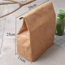 Brown Paper Lunch Bag Reusable Insulated Thermal Cooler Sack Magnetic Closure MO