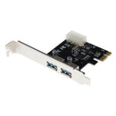 Super Speed PCI-E to USB 3.0 2 Ports Expansion Card 4 Pin Power Connector
