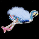 Blue Swan Rhinestones Sequins Patch Beads Clothes Applique DIY Accessories