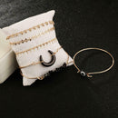 6pcs European Moon Bracelet Punk Retro Plated Bangles Women Jewelry Gift