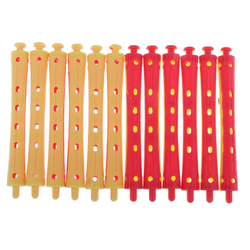 24 Pieces Salon Perm Rods Hair Roller With Rubber Band Curling Hairdressing