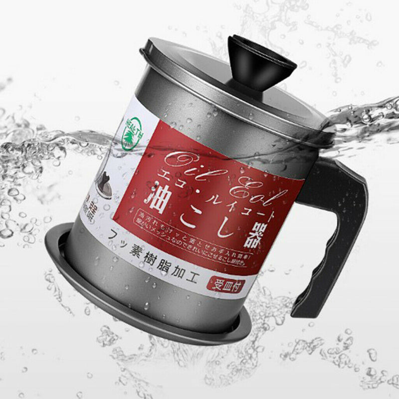 2pcs 1.7L Kitchen Oil Dripping Pot - Non Stick Container / Strainer Grease Can