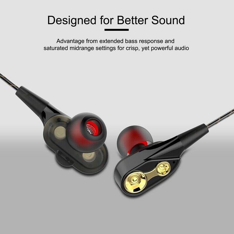 Wired earphone Super Bass Noise Isolation HIFI 3.5mm dual drive stereo In-E Z9B8