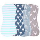 4pcs Three Layers Cartoon Print Baby Feeding Nursing Burping Towels Bib