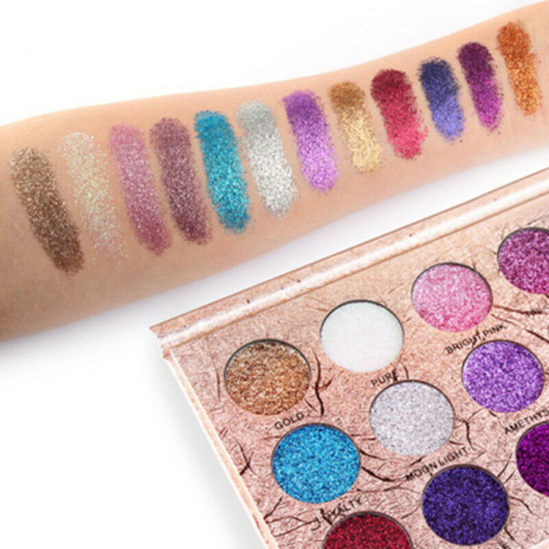 12 Color Glitter Eyeshadow Palette Long Lasting Shiny Eye Shadow Set Eye  XYS