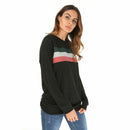 Women's Long Sleeve T Shirts Stitching Casual Loose Pullover Tunic Tops O N
