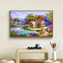 Full Square Drill Diamond Embroidery Cottage Scenery 5D Diy Diamond Paintin