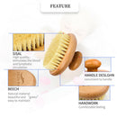 2 Pieces Natural Round Body Brush Keratin Calluses Remover Scrubbing Brush