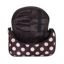 Coffee Small White Polka Dot Dual Zipper Cosmetic Bags Toiletry Makeup Bags A1L8