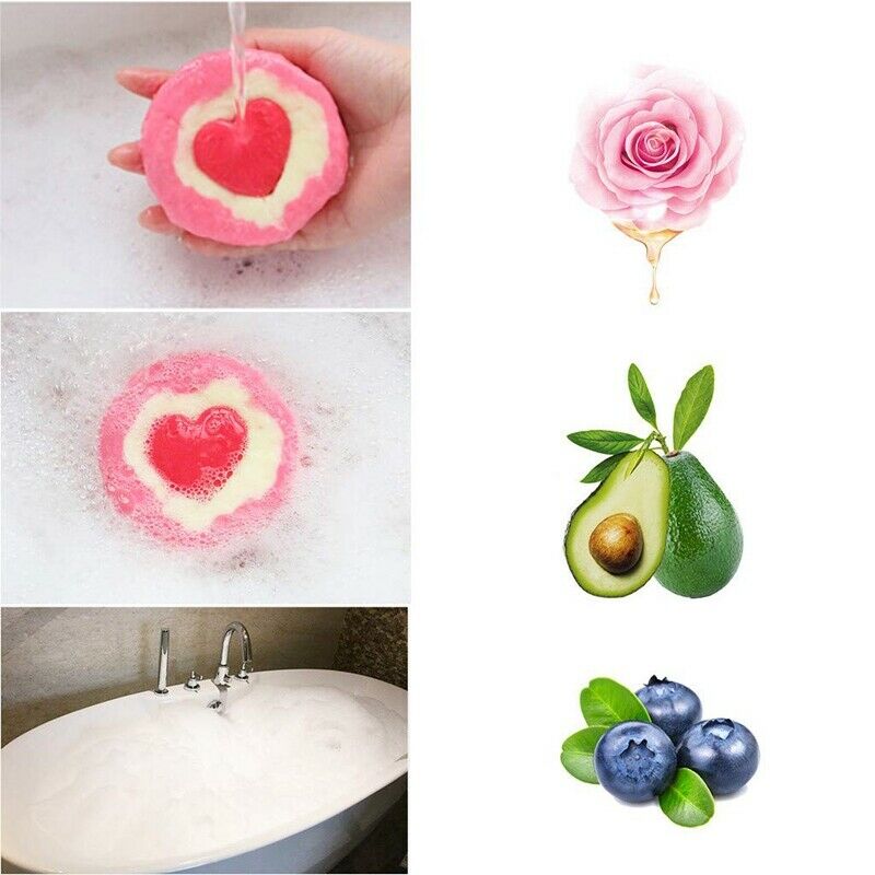 Heart-Shaped Bathing Bombs Dry Flower Bubble Salt Bath Ball Home Spa With G E3Z1
