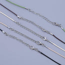 5 Color 100pcs 2mm Round Leather Cord Necklace Lobster Clasp