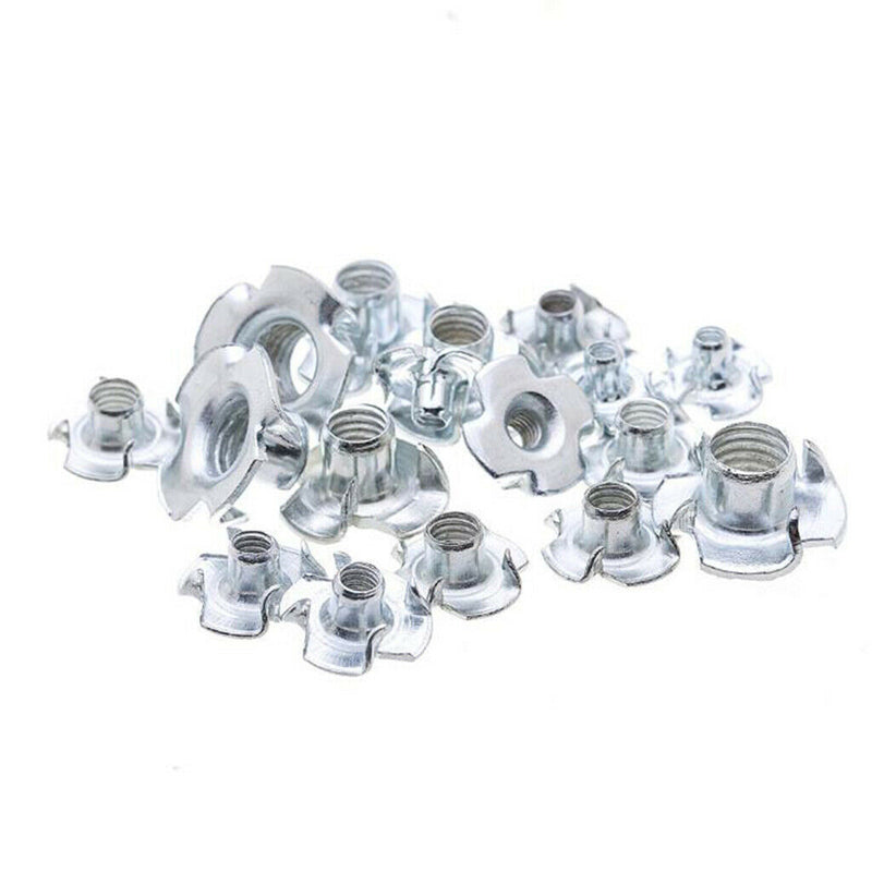 80Pc M3  M5 M6 M8 Carbon Steel Plated Four Prong Furniture T Nuts Blind Nut