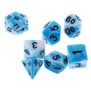 7PCS Polyhedral Dice for  DND Dice Party Game Blue White