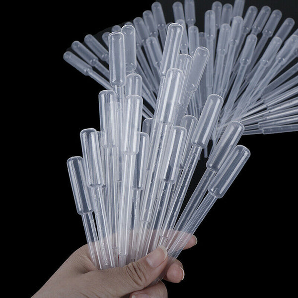 100PCS 3ML Transparent Pipettes Disposable Plastic Eye Dropper Transfer Pipe  Nw