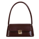 Classic Women Handbag Leather Retro Shoulder Bag Shopping Tote (Dark Brown) A