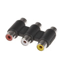 Female to Female Triple 3 RCA Jack Adapter Phono Coupler Audio Video Connector