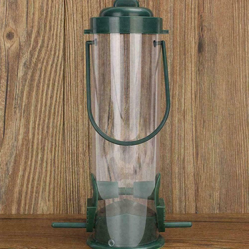 Outdoor Birds Water Feeder Dish Plastic PVC Bucket Dark Plastic New Green A E3M1