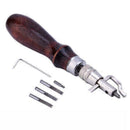 5 In 1 Adjustable Stitching Groover Crease Leather Kit Tools DIY Lot Set Le D9G4