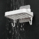 Practical 3 White Punch-Free Soap Boxes With Hooks For Bathroom Useful