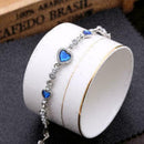 Fashion Charm Women Ocean Heart Blue Crystal Rhinestone Bangle Bracelet K4Y Q2A8