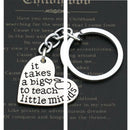 Best Teacher Gift "it takes a big to teach little minds" Charm Love Heart P
