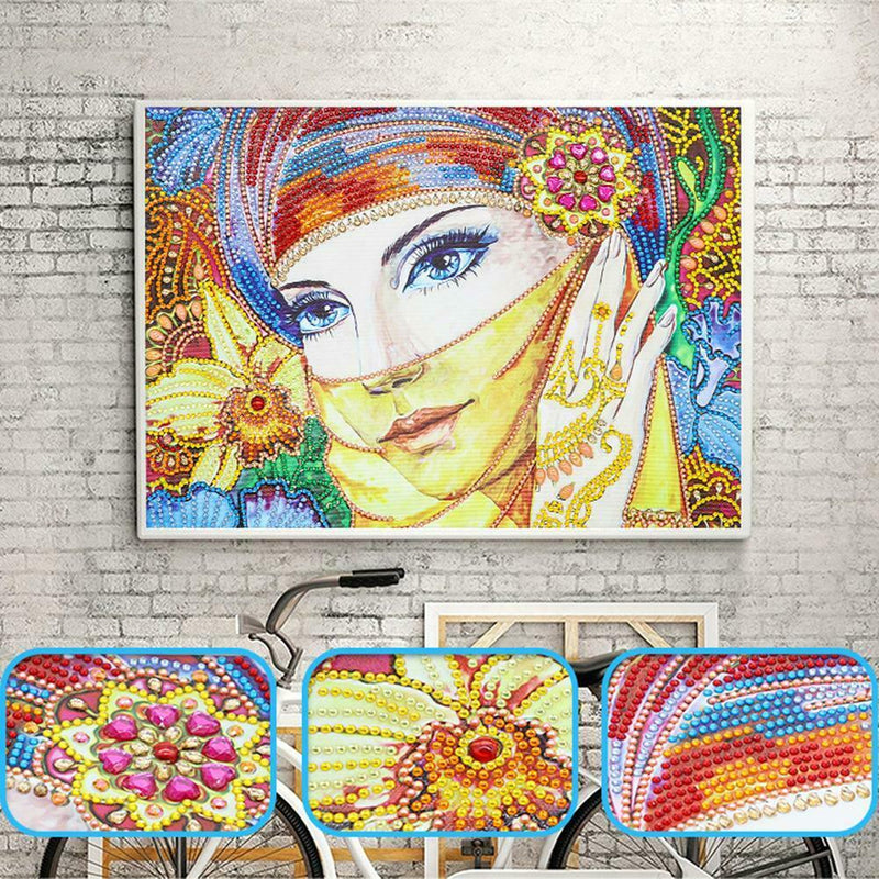 5D DIY Special Shaped Diamond Painting Beauty Cross Stitch Mosaic Kit Decor