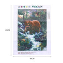 Diamond Embroidery Bears Eat Fish Round DIY Diamond Painting Cross Stitch
