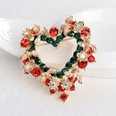 Christmas Love Brooches Rhinestone Garland Badges Pins Jewelry Bag Accessories