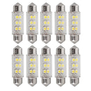 10PC Superled 39mm SMD 6 LED Car Festoon Dome Light Bulbs White 12V 3W Tide