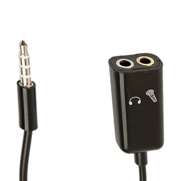 3.5mm Stereo Audio Splitter Male to Headphone Headset + Microphone Adapter cK2Z8