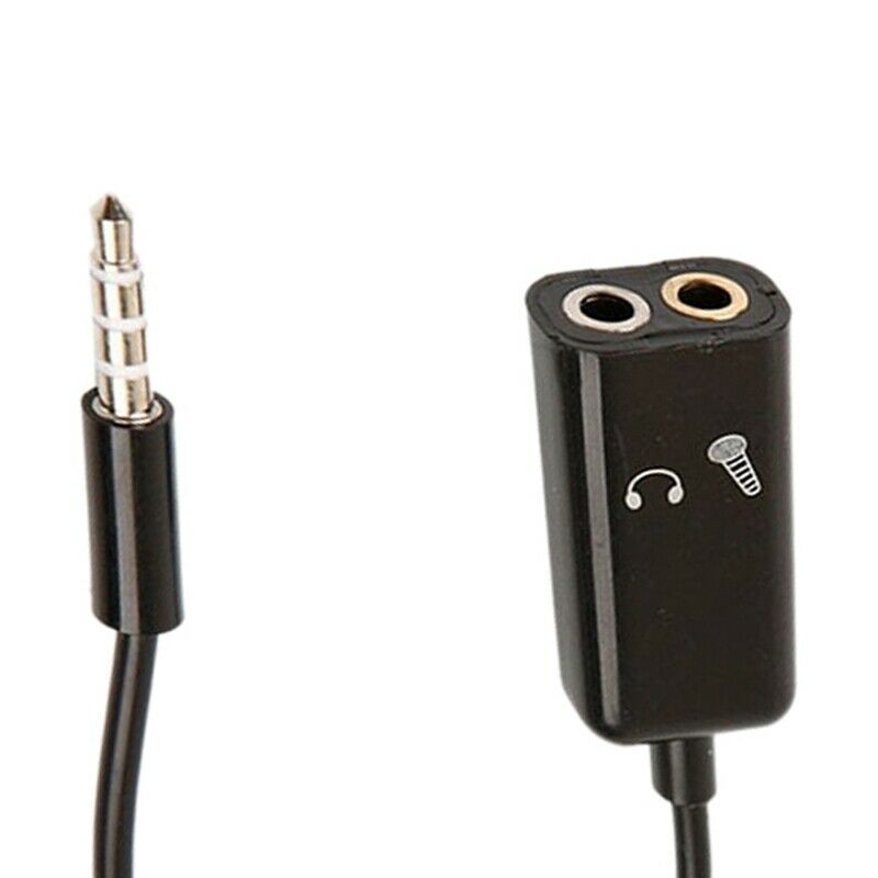 3.5mm Stereo Audio Splitter Male to Headphone Headset + Microphone Adapter cK2Z8