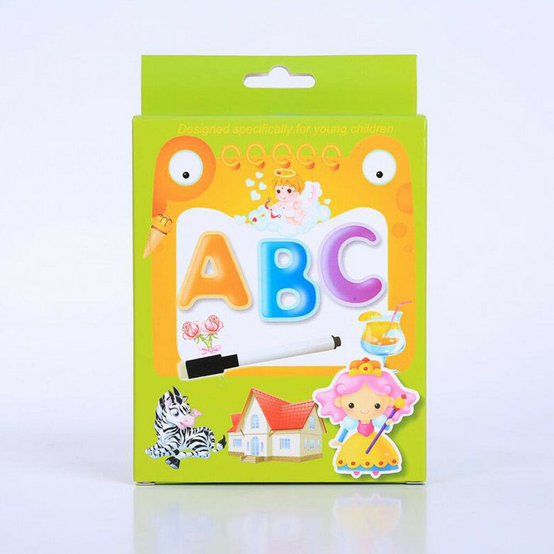 Number&Letter Flashcards Preschool Education w/Wipe-clean Pen for Parents