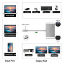 Type-C Hub Adapter To HDMI 4K RJ45 Hub 4 in 1 4K Audio Converter For Macbook