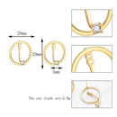 Round Circle Geometric Crystal Earrings Simple Ear Ring for Women Jewelry A