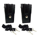 2x Hard PU Leather Carrying