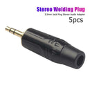 3.5mm Jack Plug Stereo Audio Adapter Headphone Soldering Connector (5pcs)
