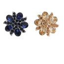2Pcs Metal Flower Rhinestone Buttons With Shank DIY Decor Sewing Crafts 25mm