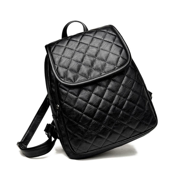 Women Plaid Leather Backpacks Casual Teen Girls School Travel Shoulder Bags