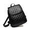 Women Plaid Leather Backpacks Casual Teen Girls School Travel Shoulder Bags