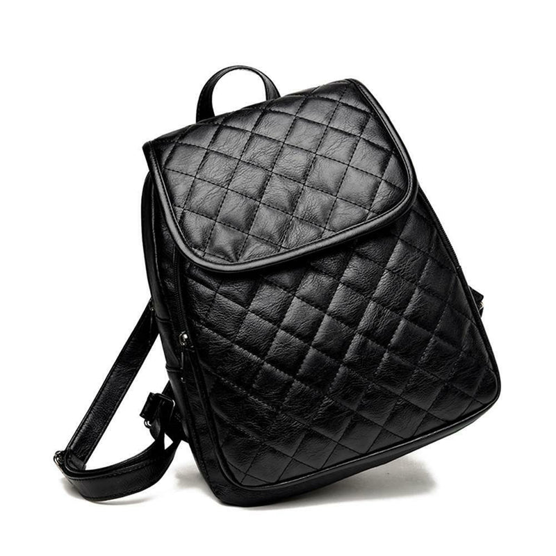 Women Plaid Leather Backpacks Casual Teen Girls School Travel Shoulder Bags