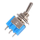 10Pcs Blue MTS-102 3-Pin 6MM Mini SPDT ON-ON 6A 125VAC Toggle Switches  Z Ew