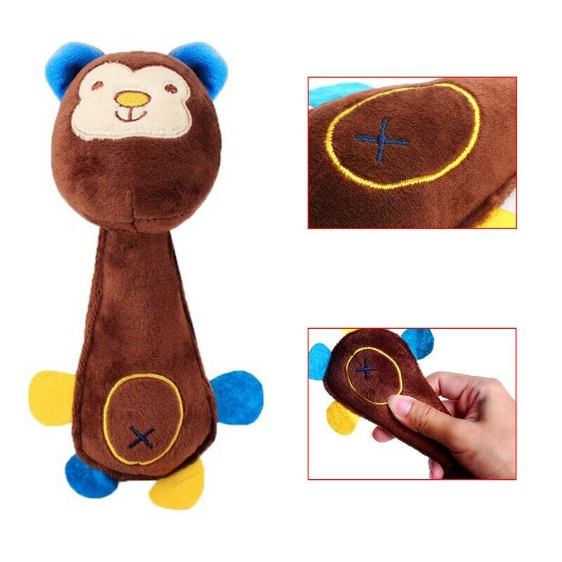 Funny Animal Shape Cute Pet Puppy Dog Toys Soft Plush Sound Squeaky Monkey